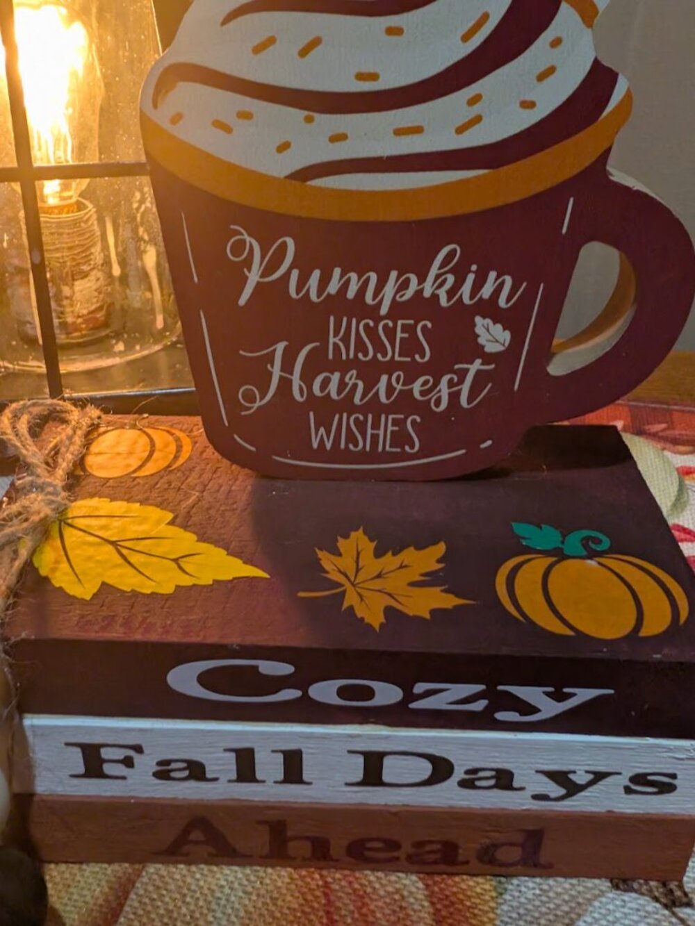 Pumpkin Coffee Cup Fall Tabletop Decor Handmade Autumn Farmhouse